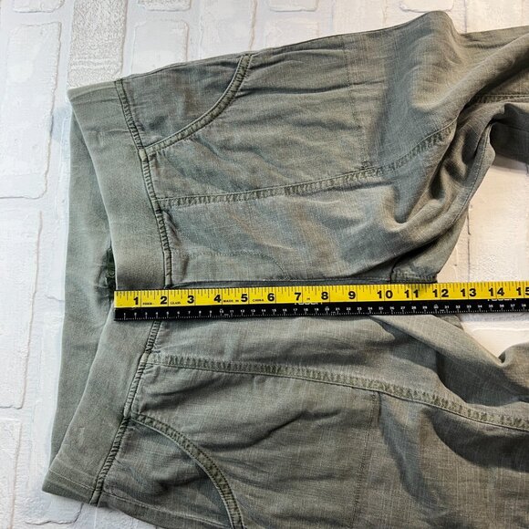 XCVI‎ Pants Womens Large Green Gino Ankle Slit Pull On Lyocell Cotton Pockets L - Picture 3 of 14